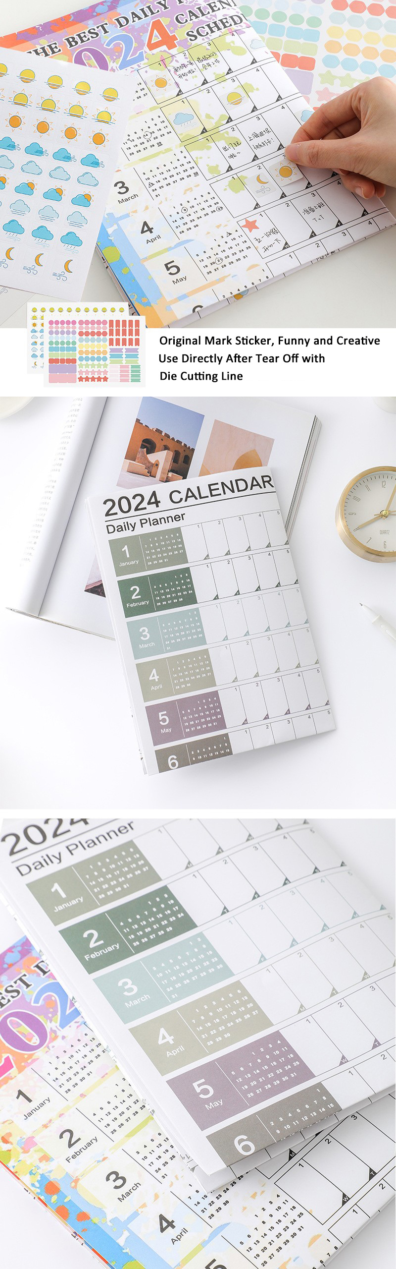 List 365 Days Daily Notes Custom Calendar Full Color Print