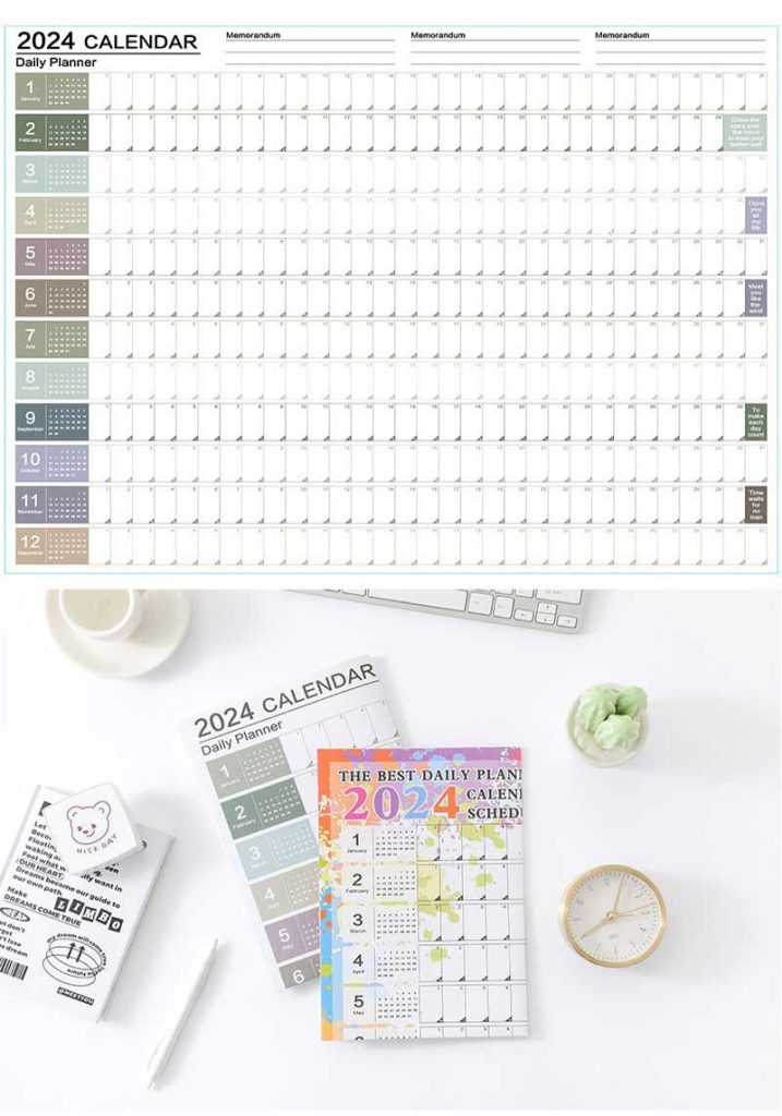 List 365 Days Daily Notes Custom Calendar Full Color Print