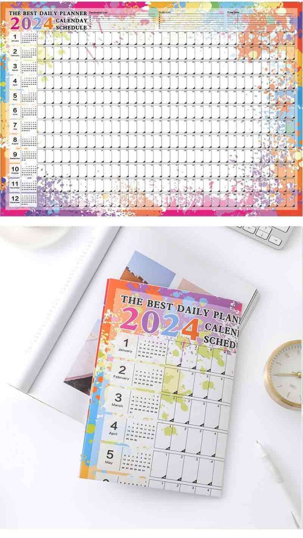 List 365 Days Daily Notes Custom Calendar Full Color Print