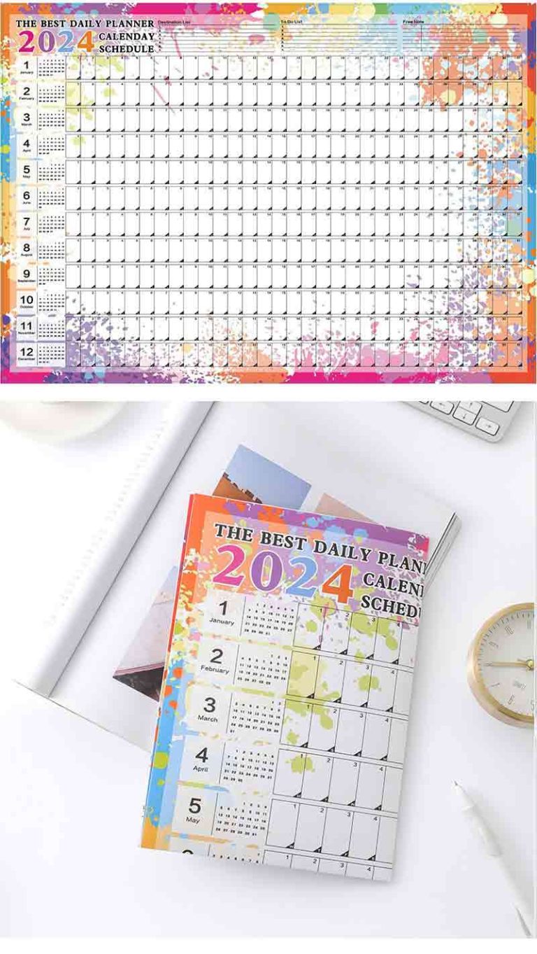 List 365 Days Daily Notes Custom Calendar Full Color Print
