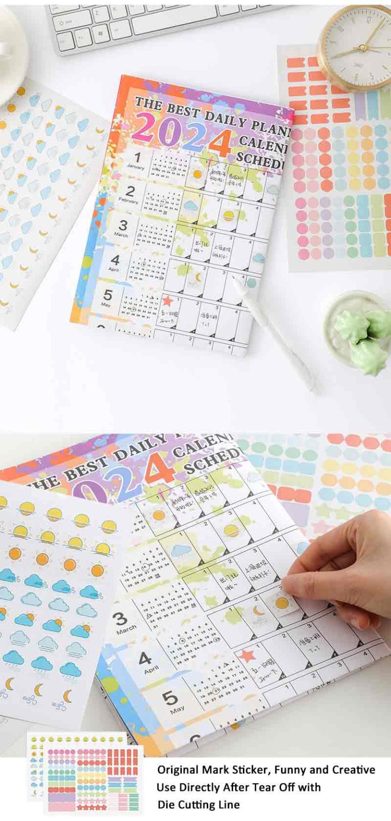 List 365 Days Daily Notes Custom Calendar Full Color Print