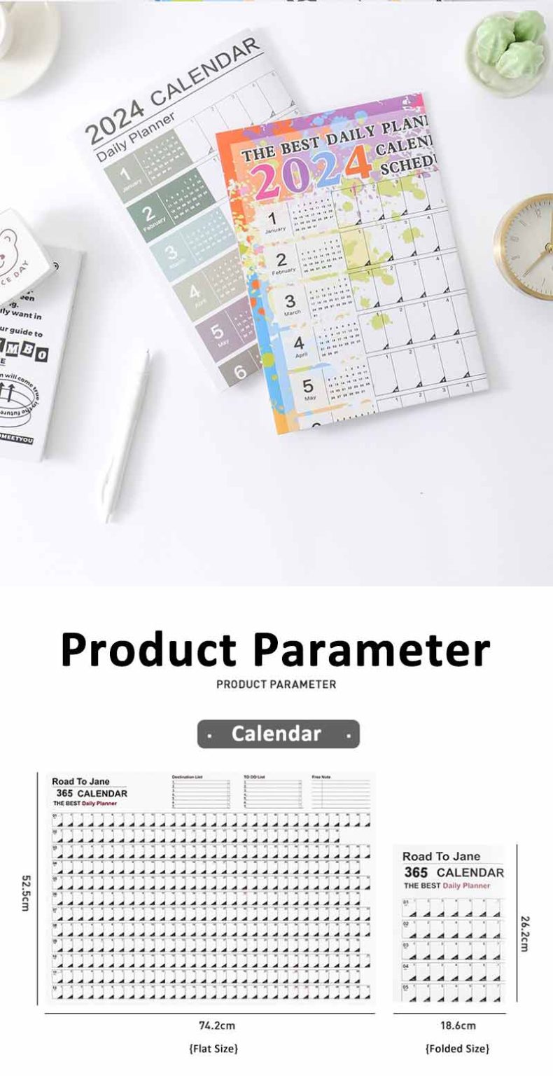 List 365 Days Daily Notes Custom Calendar Full Color Print